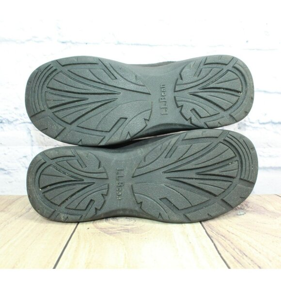 LL Bean Black Leather Waterproof Shearling Lined Winter Boots Size 6.5 M - Picture 9 of 9